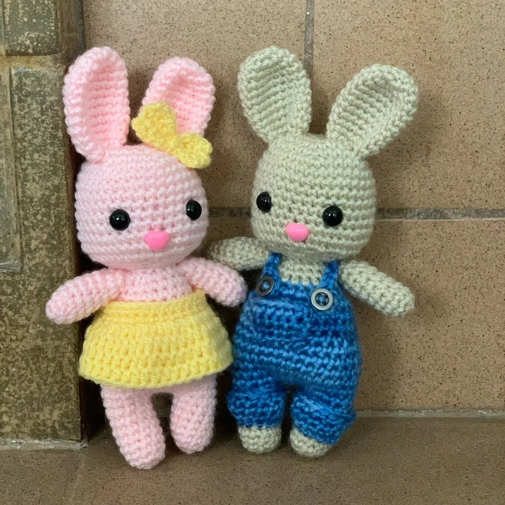 FUND RAISE- 2 bunnies - kid’s all hand crocheted project - Picture 1 of 10